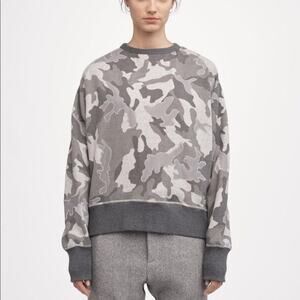 Rag & Bone Women's Mesh Camouflage Racer Long Sleeve Sweatshirt Size Large